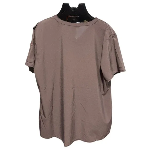 Carhartt Gray Scrubs Top Short Sleeve Size 2X - Multi Pockets - Pink Accents - Picture 2 of 6